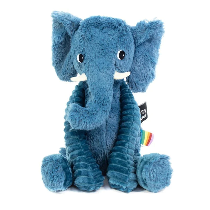 Zachte blauwe olifant knuffel van Les Dégllingos, gemaakt van katoen & polyester.